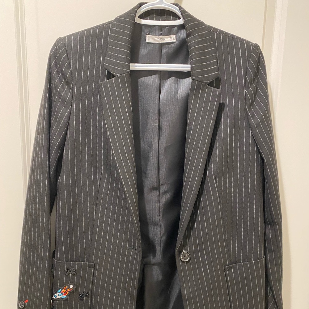 Mango Pinstriped Blazer